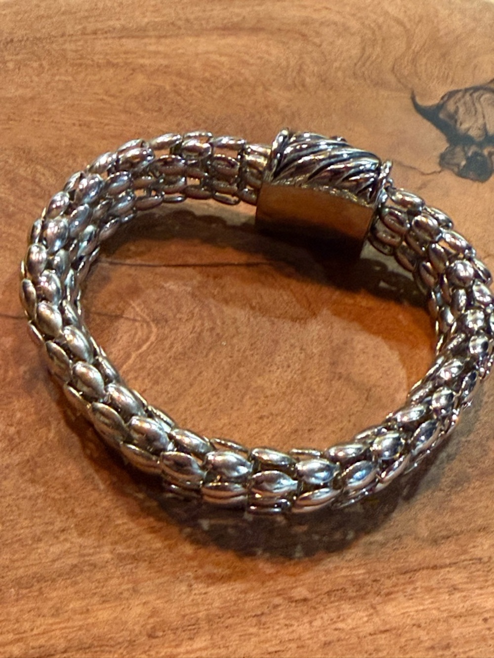 💎 Silver Tone Multi Strand Beaded
Bracelet Woven Cable Style Crystal
Clasp - Picture 8 of 9